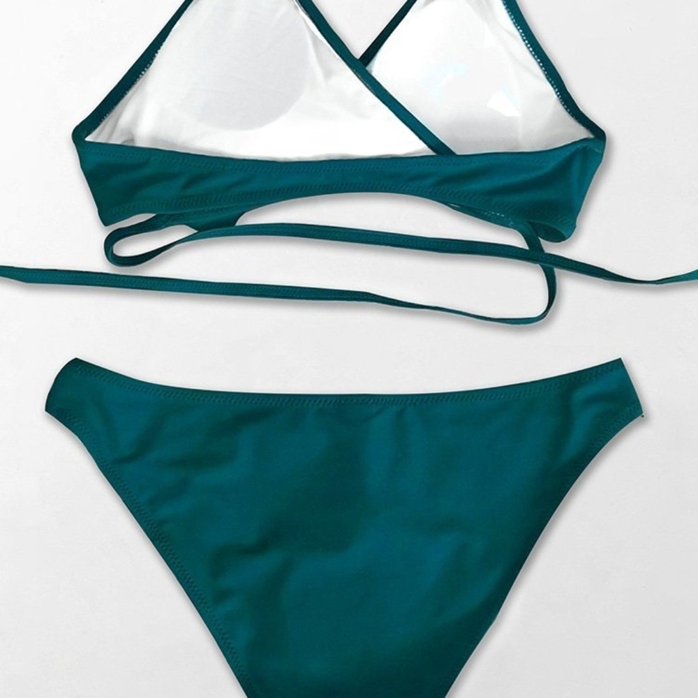 Cupshe Deep Teal Ruffle Bikini - Picture 2 of 5